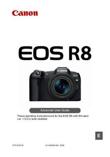 Canon EOS R8 manual. Camera Instructions.